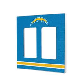 Keyscaper - Los Angeles Chargers Stripe Double Rocker Light Switch Plate - Multicolor