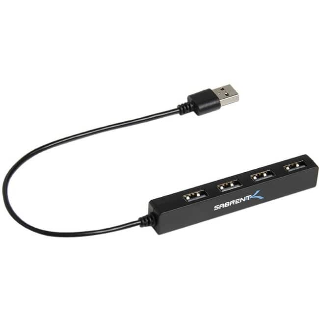 Sabrent - 4-Port USB 2.0 Hub - USB - External - 4 USB Port(s) - 4 USB 2.0 Port(s) - PC, Mac, Linux - Unknown