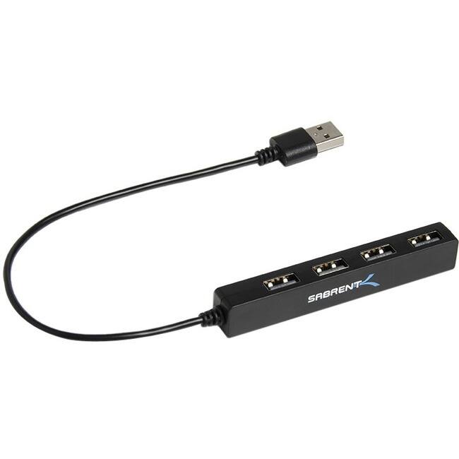 Front. Sabrent - Sabrent 4-Port USB 2.0 Hub - USB - External - 4 USB Port(s) - 4 USB 2.0 Port(s) - PC, Mac, Linux - Unknown.