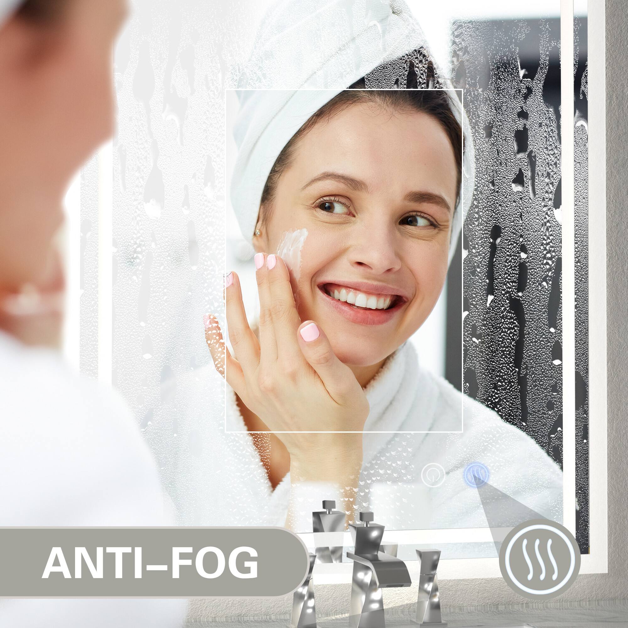 Alt View 2. PRIMEPLUS - 24 "× 40" LED lighting bathroom wall mounted vanity mirror - anti fog, touch, 10x magnification, memory function.