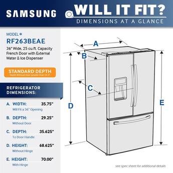 Samsung 36 in. Wide 24.6 cu. ft. French Door Refrigerator with Samsung 36 in. Wide 24.6 cu. ft. French Door Refrigerator with