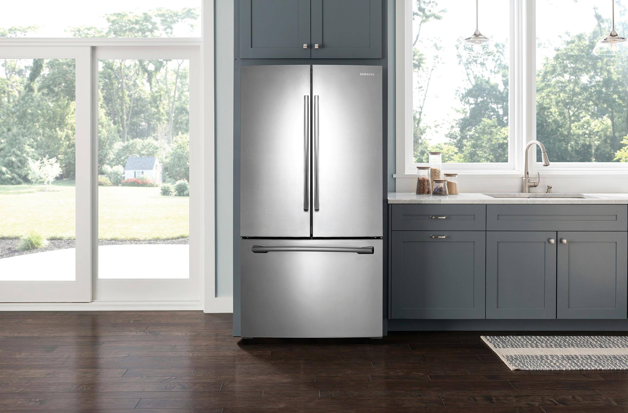 Alt View 20. Samsung - 24.6 cu. ft. French Door Refrigerator with Thru-the-Door Ice and Water - Stainless Steel.