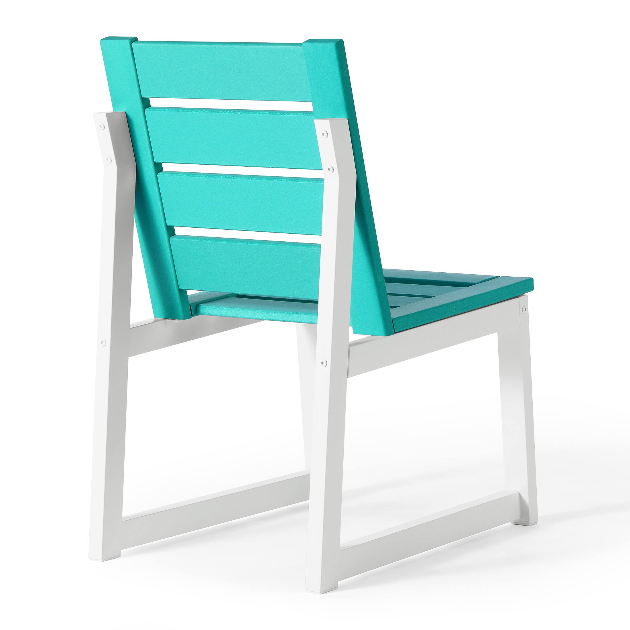 Back. WestinTrends - WestinTrends Cape May HDPE Outdoor Patio Dining Side Chair - Turquoise.