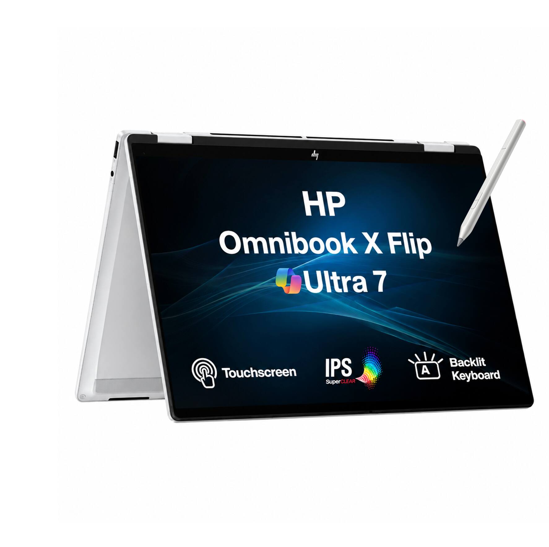 HP Omnibook X Flip Ultra 7  
Touchscreen IPS SuperCLEAR  
Backlit Keyboard