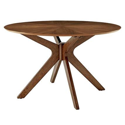 Front. Modway - Crossroads 47" Round Wood Dining Table - Brown.