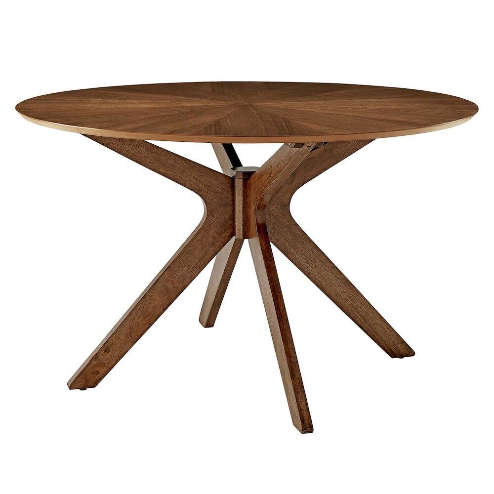 Modway - Crossroads 47" Round Wood Dining Table - Brown
