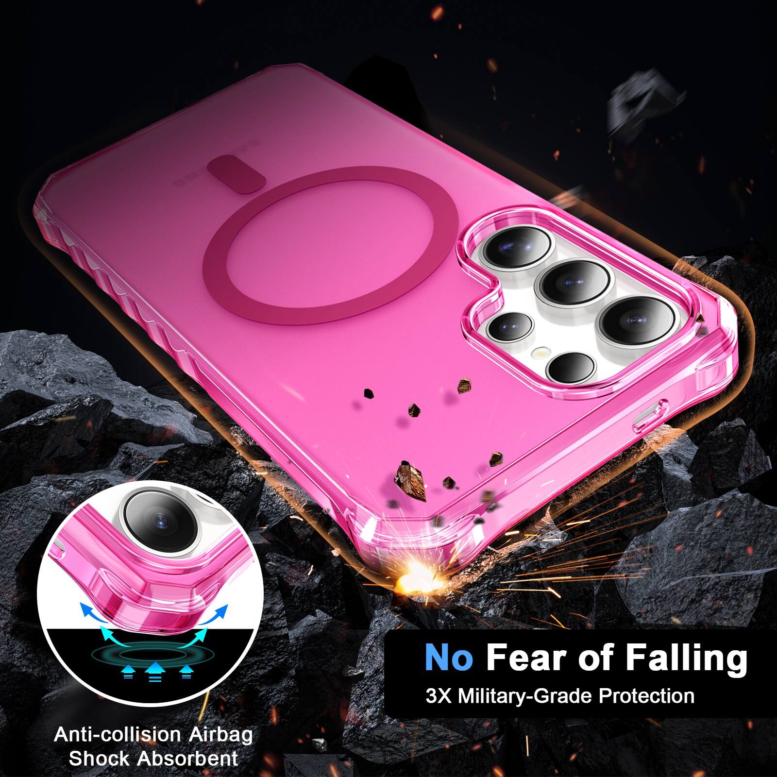 Anti-collision Airbag Shock Absorbent  
No Fear of Falling  
3X Military-Grade Protection
