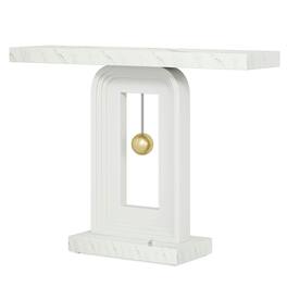 Kadyn - Entryway Table, Console Sofa Table,39.4" Console Table, Modern Sofa Entryway Table with Gold Decor - White