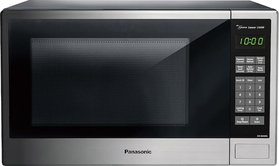 Panasonic 1 3 Cu Ft Mid Size Microwave Stainless Steel Black Silver Nn Su686s Best Buy