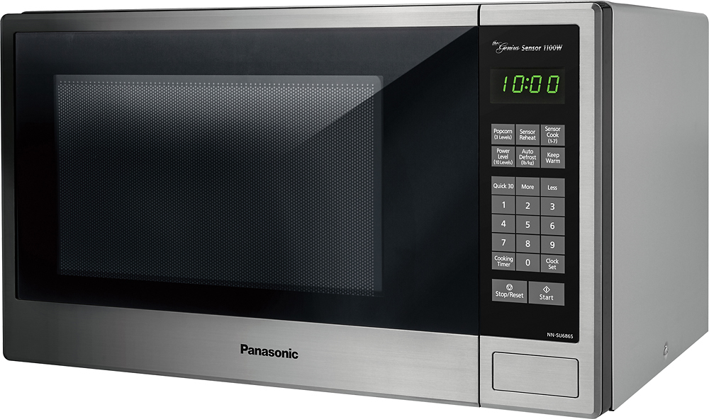 Panasonic 1 3 Cu Ft Mid Size Microwave Stainless Steel Black