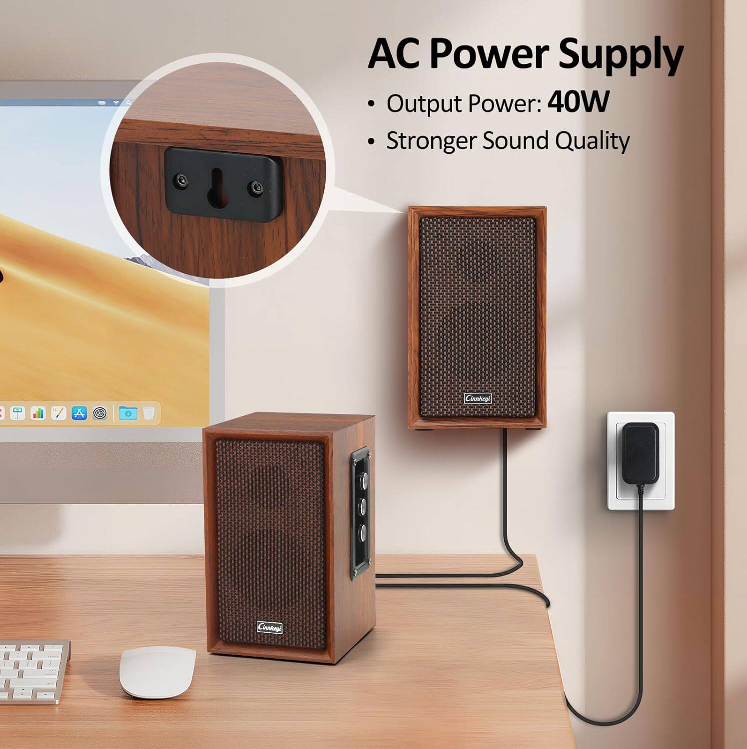 AC Power Supply  
- Output Power: 40W  
- Stronger Sound Quality