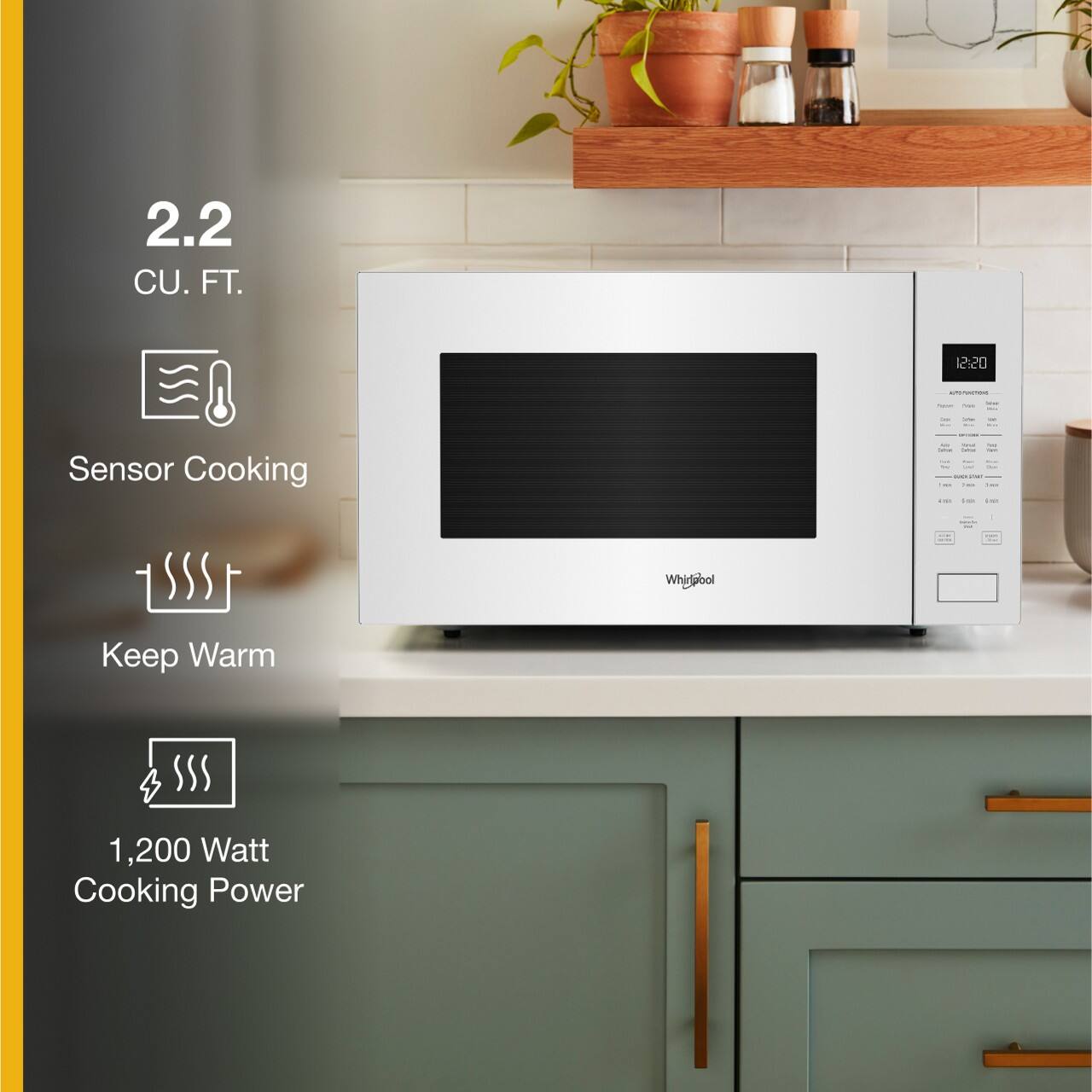 2.2 CU. FT. - Sensor Cooking - Keep Warm - 1,200 Watt Cooking Power