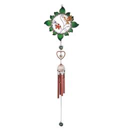 FC Design - 35" Long Hummingbird with Flower Pewter Wind Chime Outdoor Patio or Garden Hanging Decoration - Multi-Color