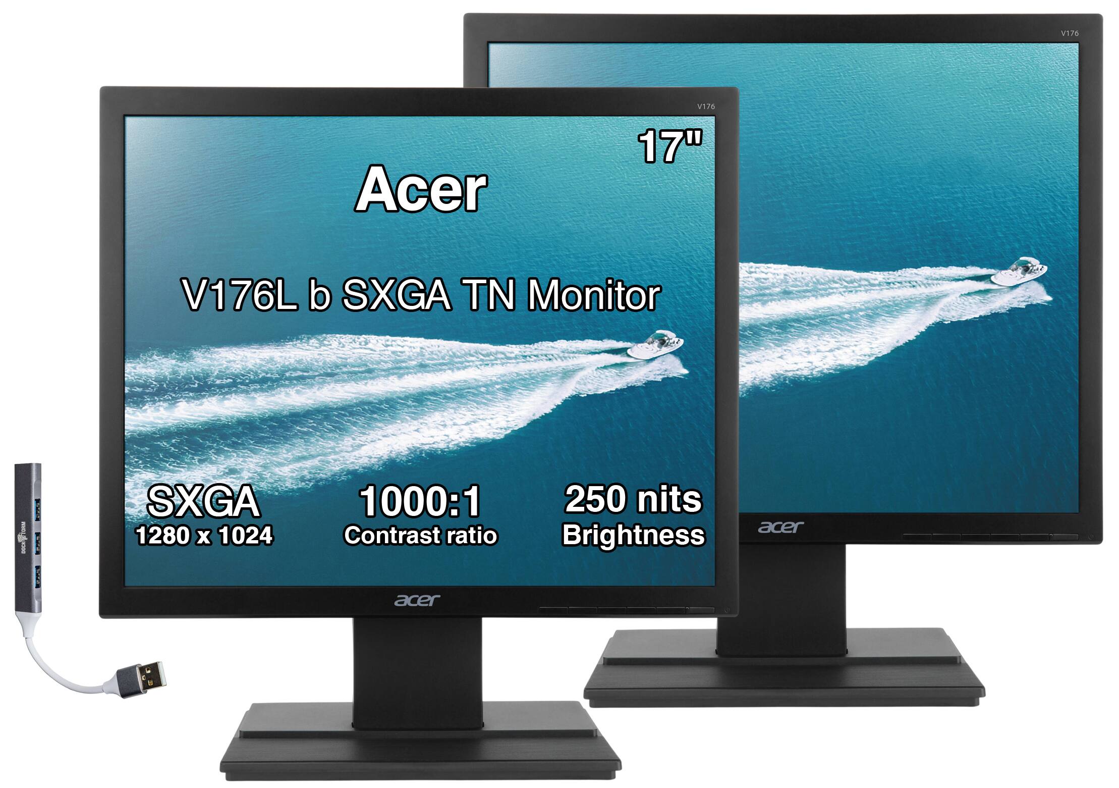 V176 Acer V176 17" V176L b SXGA TN Monitor

- SXGA 1280 x 1024
- 1000:1 Contrast ratio
- 250 nits Brightness