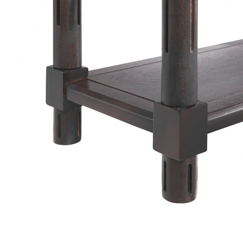 Alt View 2. Hivvago - Hivvago Set of Two 24 Inch Solid Wood End Tables With Shelf - Espresso.