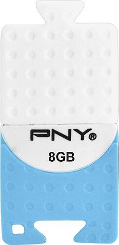 Front Standard. PNY - Connect Attaché 8GB USB 2.0 Flash Drive - Blue.
