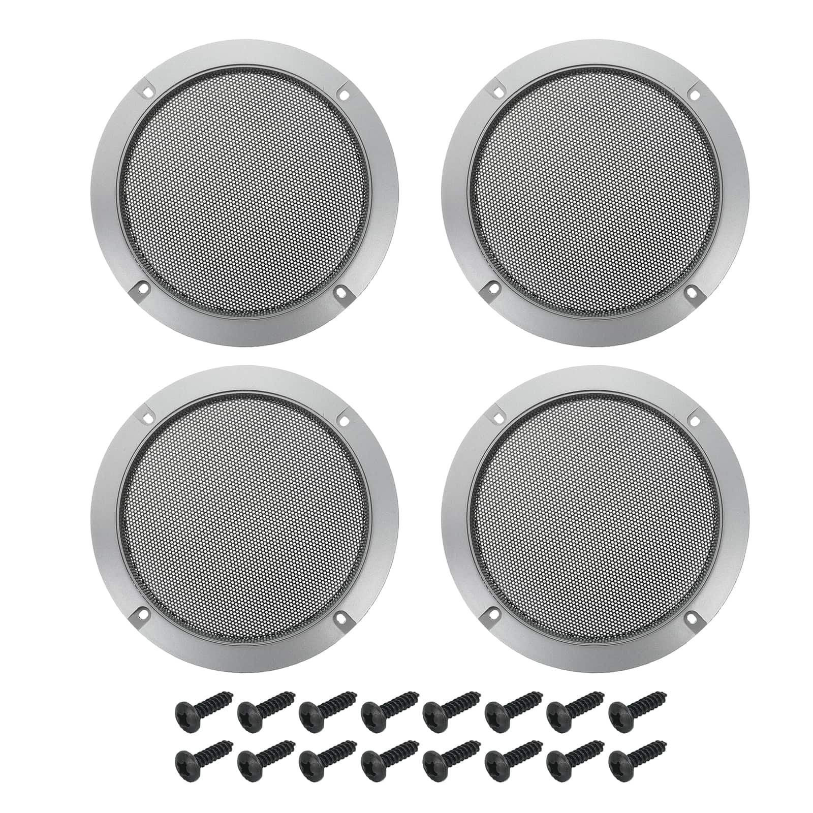 Unique Bargains - 4pcs 5inch Speaker Grill Mesh Metal Woofer Guard Protector Dust Cover Decorative ABS Frame with Screws - Black Iron Gray price history on PriceWatchPro