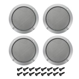 Unique Bargains - 4pcs 5inch Speaker Grill Mesh Metal Woofer Guard Protector Dust Cover Decorative ABS Frame with Screws - Black Iron Gray