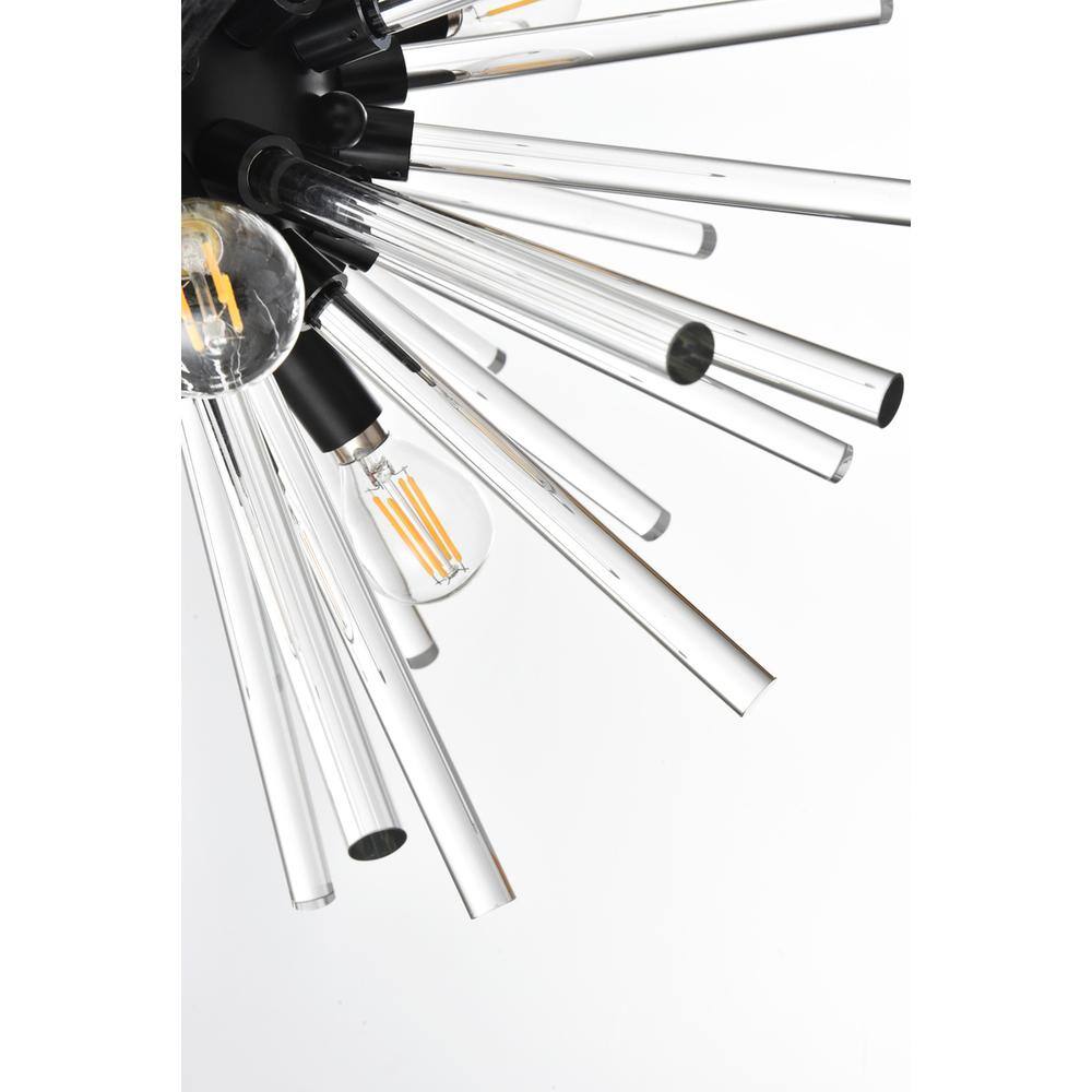 Alt View 1. Elegant Lighting - Sienna 18 Inch Crystal Rod Wall Sconce In Black - Black.