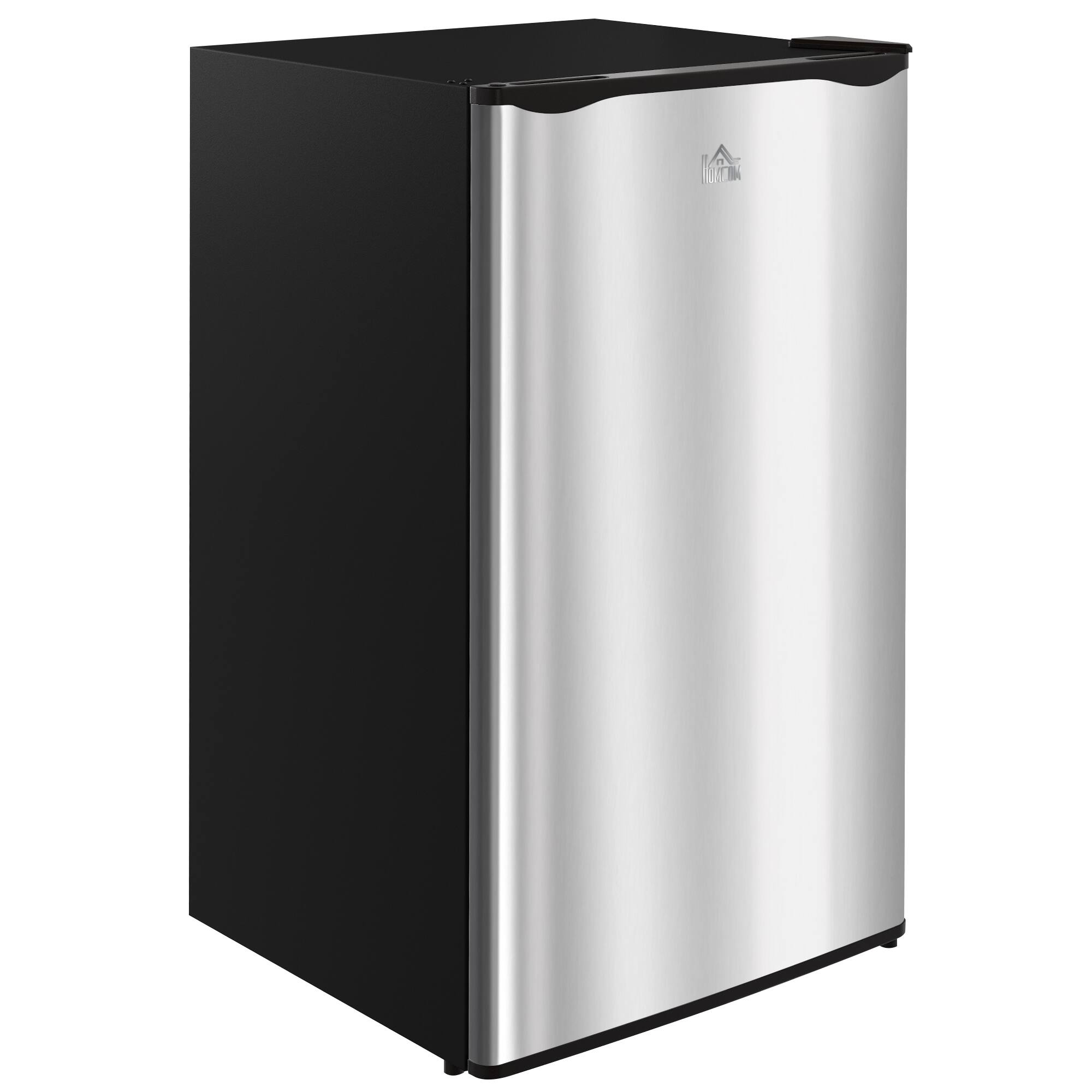 Front. Aukfa - 3.2 Cu.Ft Mini Fridge with Freezer - Adjustable Thermostat, Reversible Door, Energy Efficient for Bedroom/Dorm/Office - Silver.