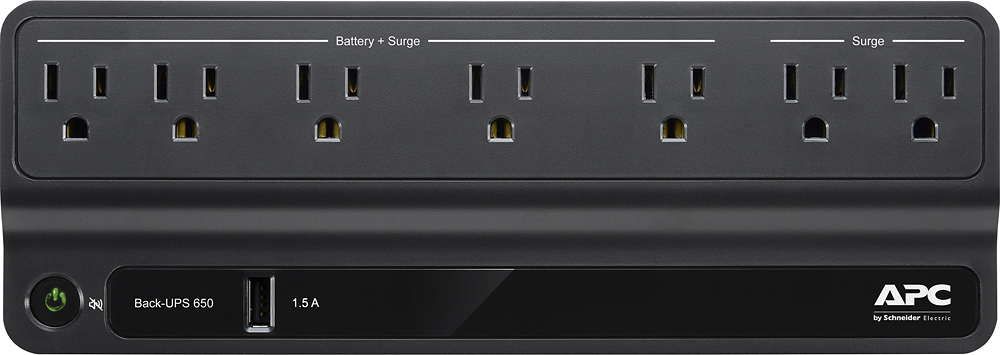APC Back-UPS 650VA, 120V,1 USB Charging Port, Retail Black