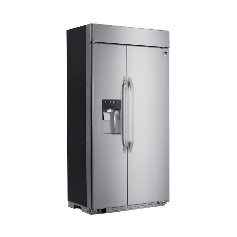 Angle View: LG - STUDIO Series 25.6 Cu. Ft. Side-by-Side Refrigerator - Stainless steel