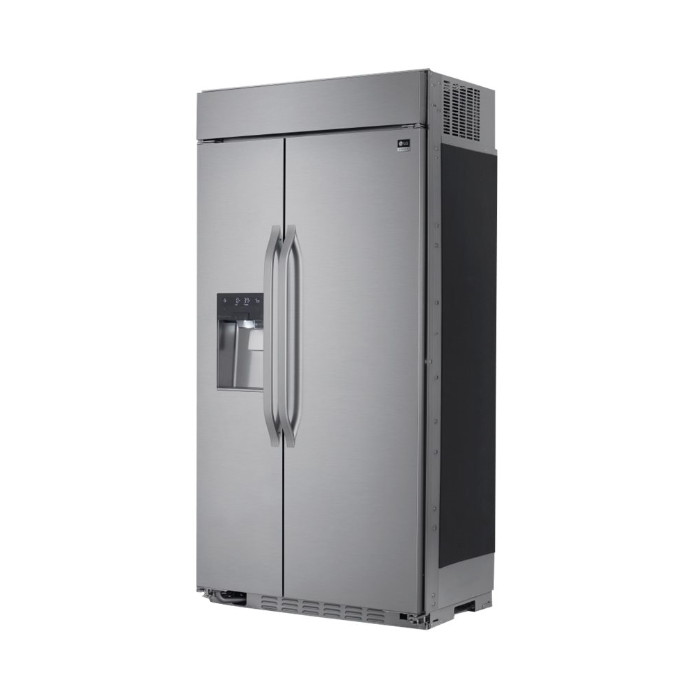 Left View: LG - STUDIO Series 25.6 Cu. Ft. Side-by-Side Refrigerator - Stainless steel