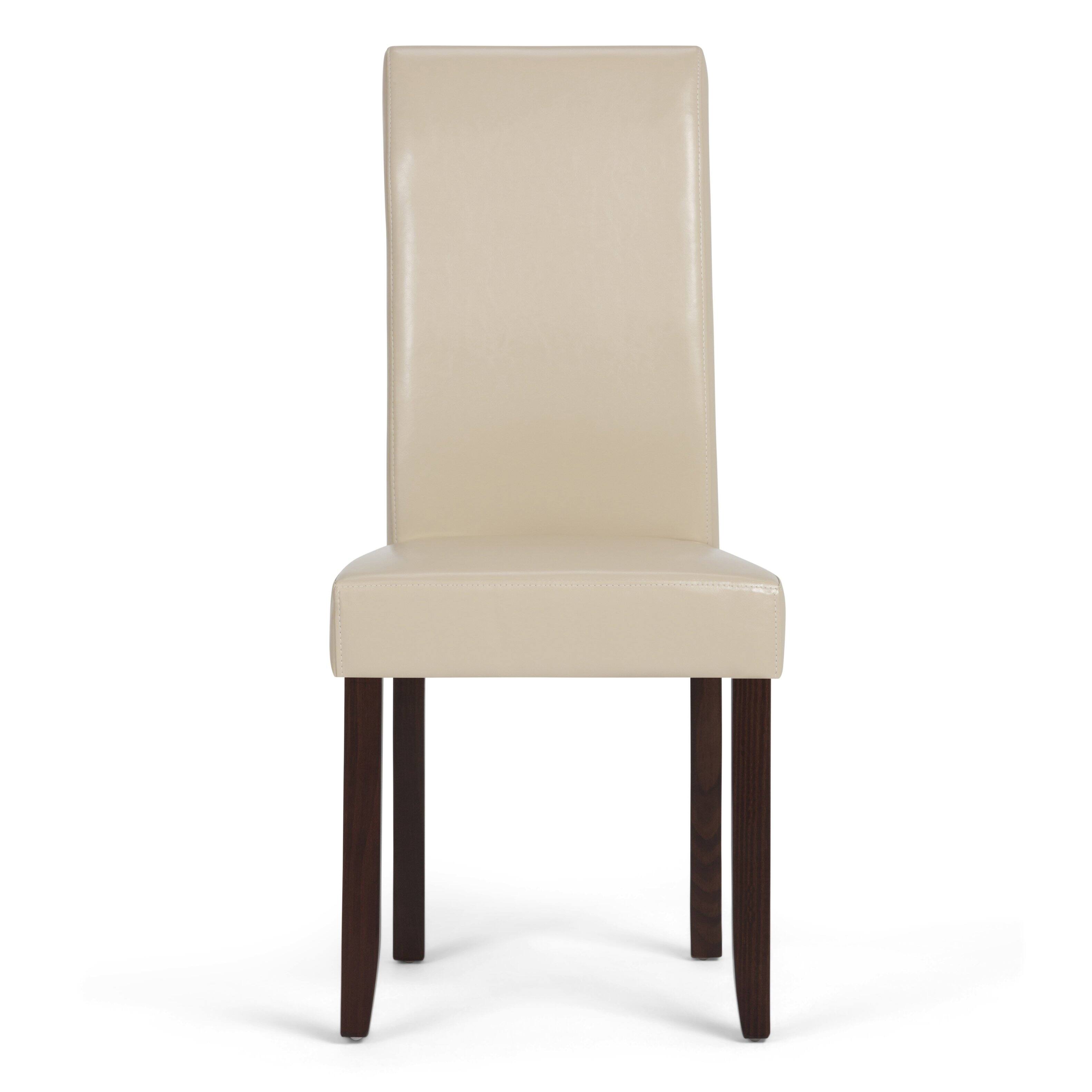 Left. Simpli Home - Acadian Parson Dining Chair (Set of 2) in Satin Cream - Satin Cream.