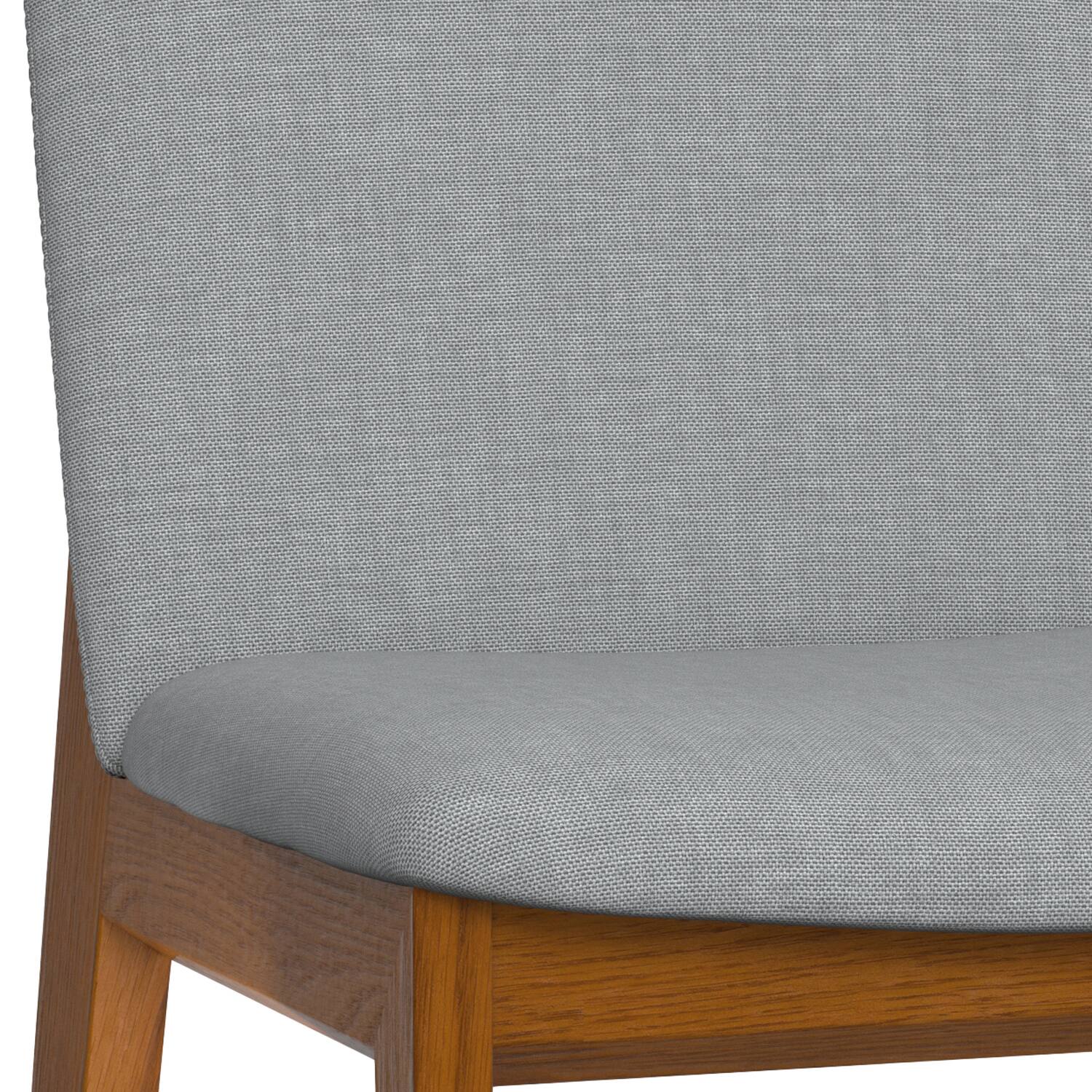 Alt View 4. Simpli Home - Selena Dining Chair (Set of 2) in Light Grey Linen Look Fabric - Light Grey.