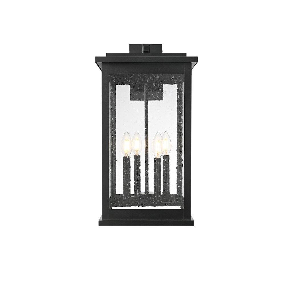 Back. Elegant Lighting - Ringgold 11 Inch Outdoor Wall Sconce In Black - Black.