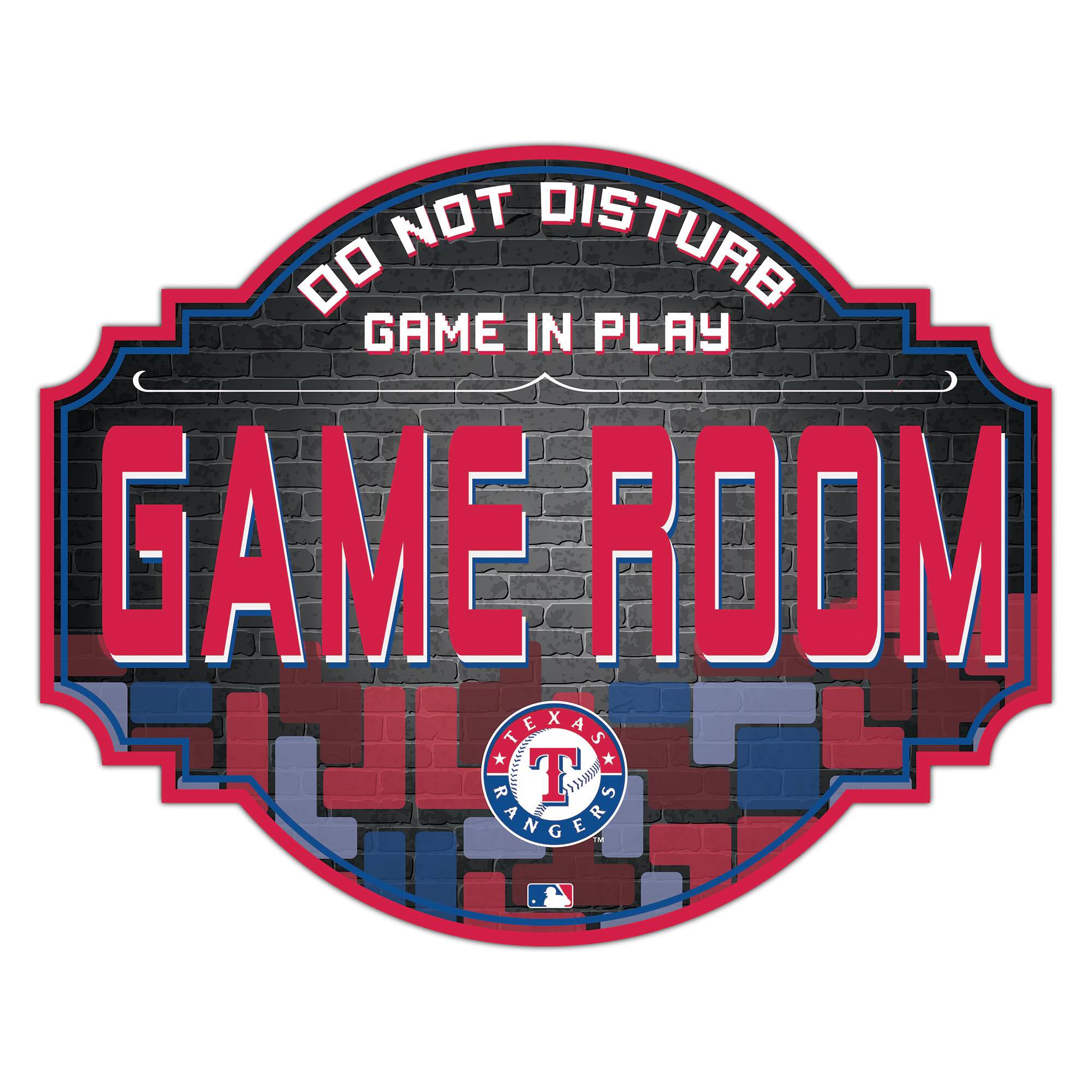Texas Rangers 12'' Game Room Tavern Sign
