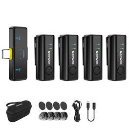 Neewer - KM23C AI Lav Mic, 1RX+4TX, AI Noise Cancelling