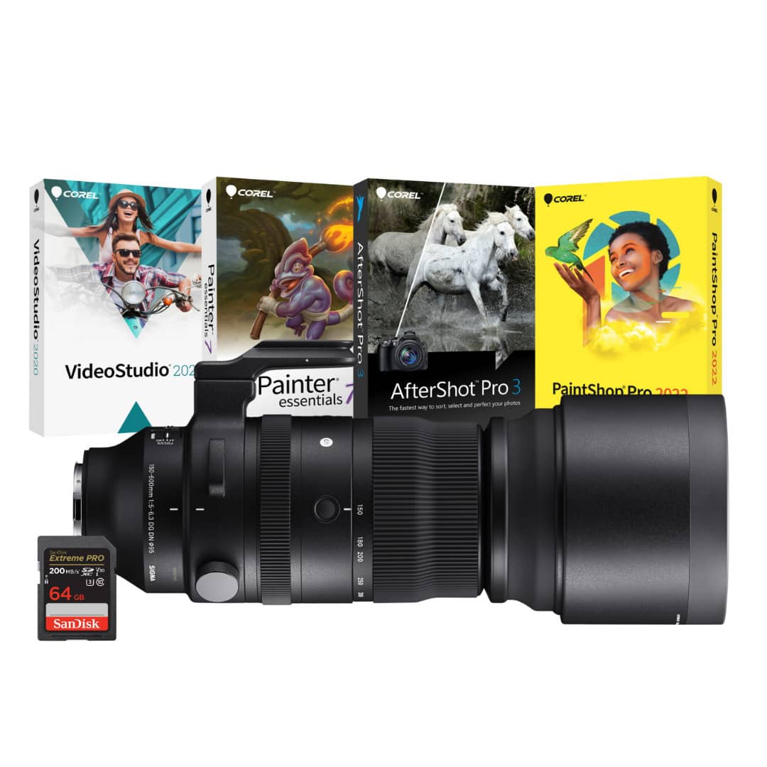 COREL VideoStudio 2020
COREL Painter Essentials 7
COREL AfterShot Pro 3
COREL PaintShop Pro 2022
Extreme PRO 200MB/s
64GB
SanDisk
The fastest way to sort, edit and perfect your photos