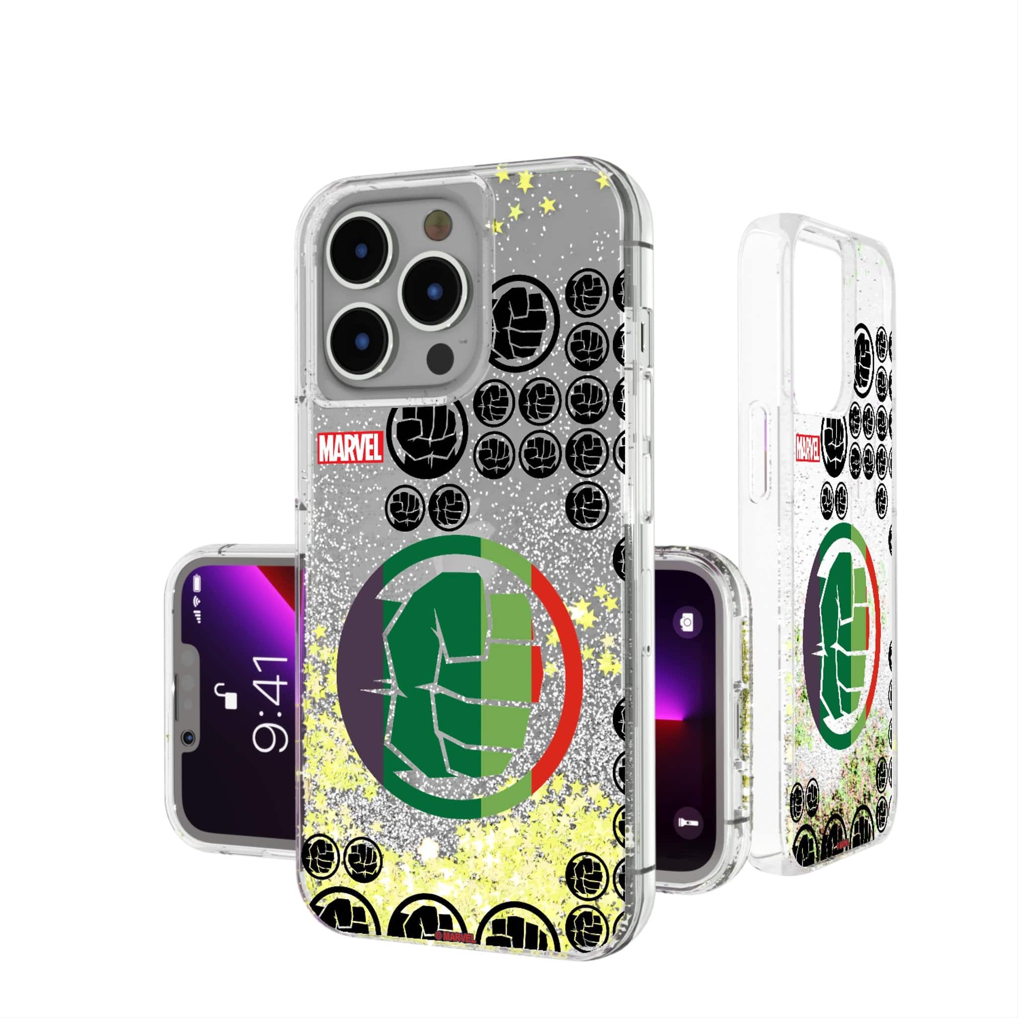 Keyscaper - Marvel Sigil Glitter Phone Case - Apple iPhone 14 Pro Max - Hulk