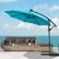 Alt View 3. Costway - 10FT Patio Offset Umbrella Solar Powered LED 360Degree Rotation Aluminum - Turquoise.