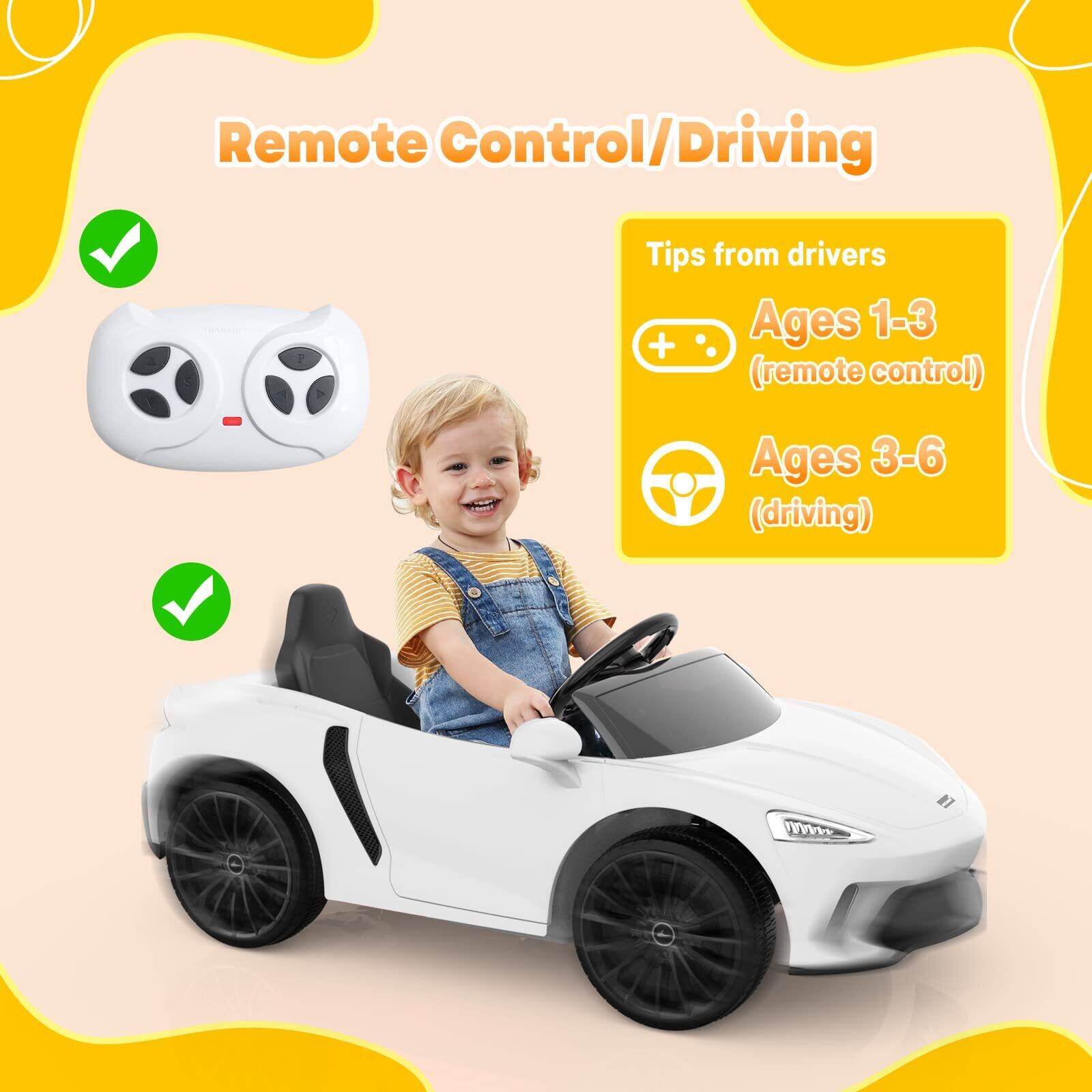 Remote Control/Driving

Tips from drivers

Ages 1-3 (remote control)

Ages 3-6 (driving)