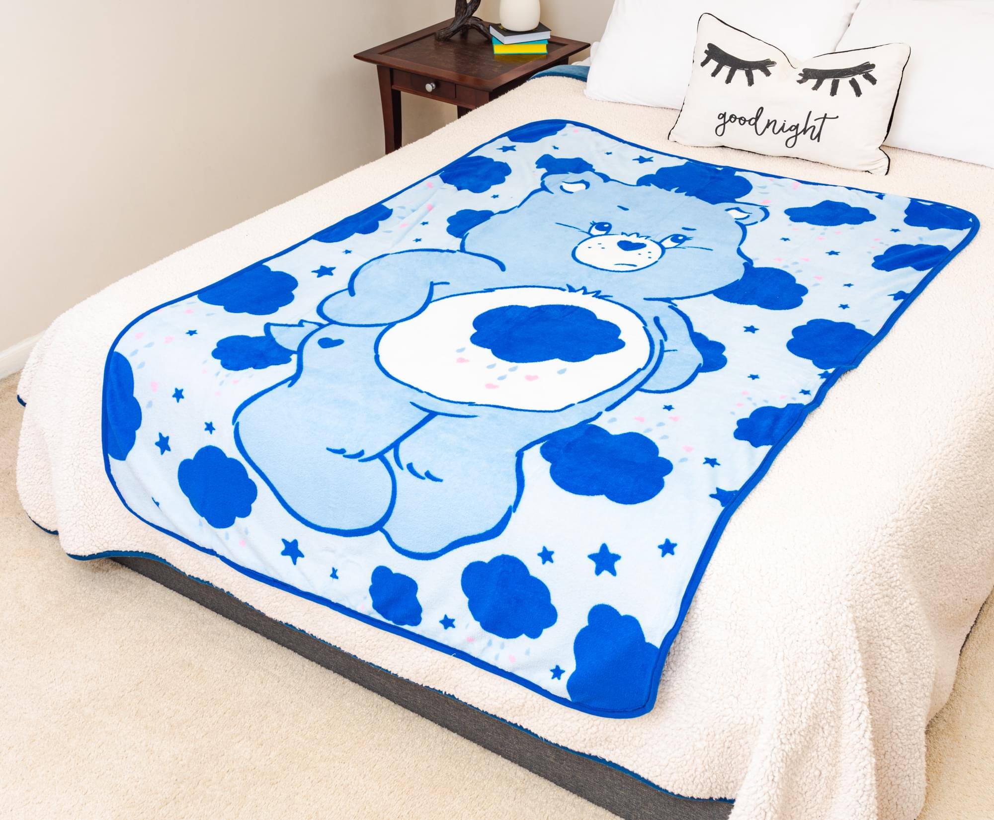 Alt View 3. Silver Buffalo - Care Bears Grumpy Bear Fleece Throw Blanket | 45 x 60 Inches - Blue.