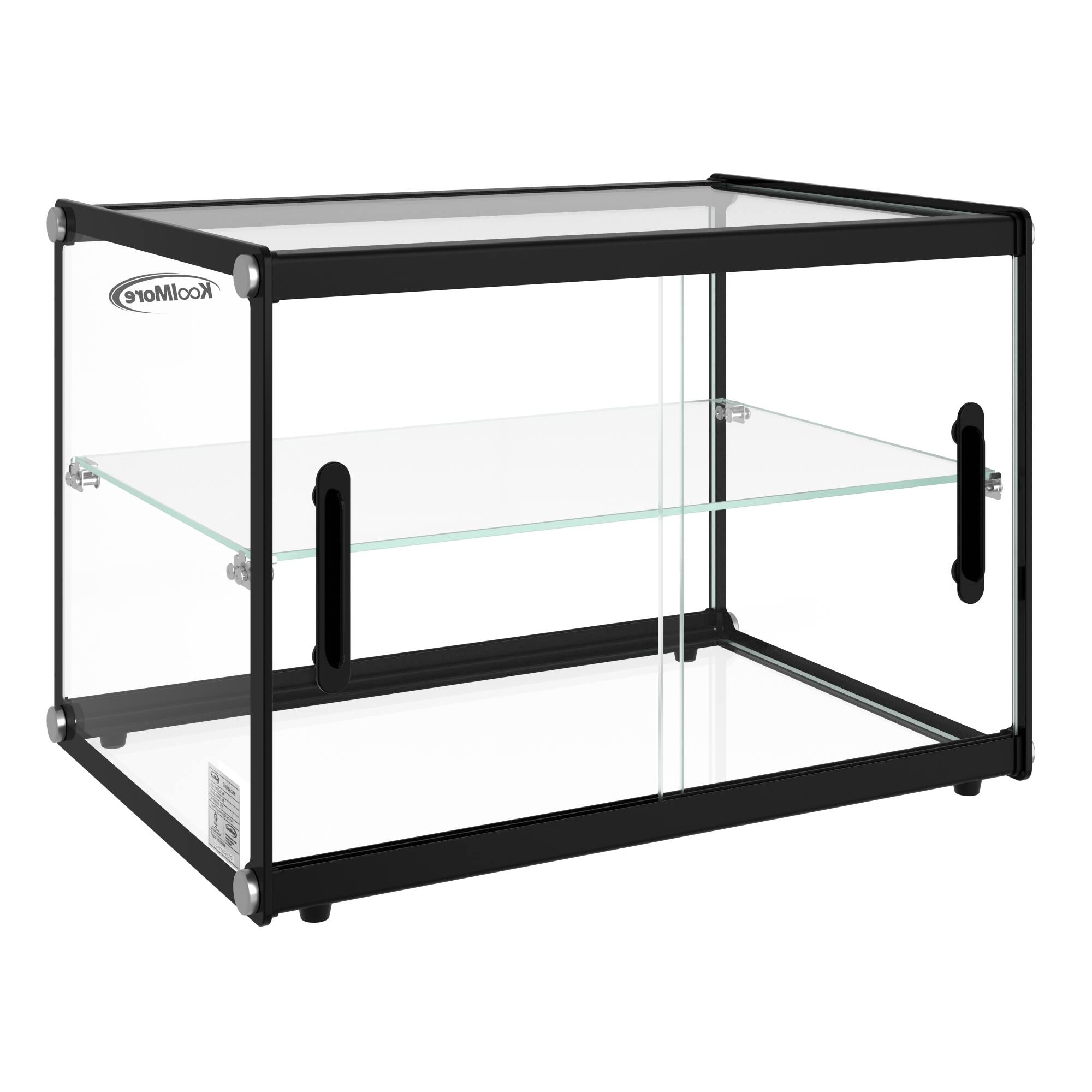 Alt View 4. Koolmore - 22 in. Tiered Pastry Display Case With Shelf and Sliding Door  ETL Certified, 2.2 cu. ft. Capacity (KM-DC-2CSBK) - Black.