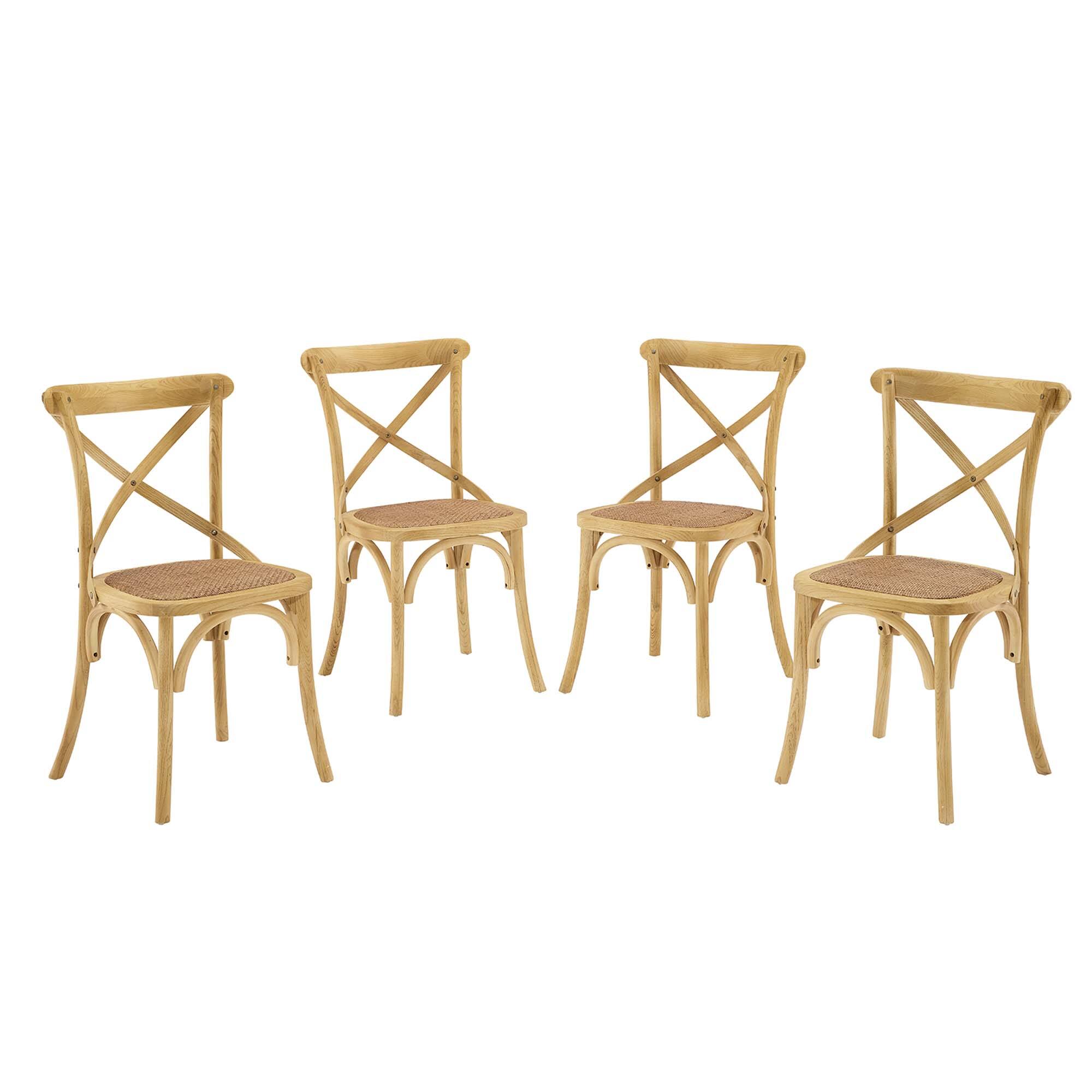 Angle. Modway - Gear Dining Side Chair Set of 4 - Brown.