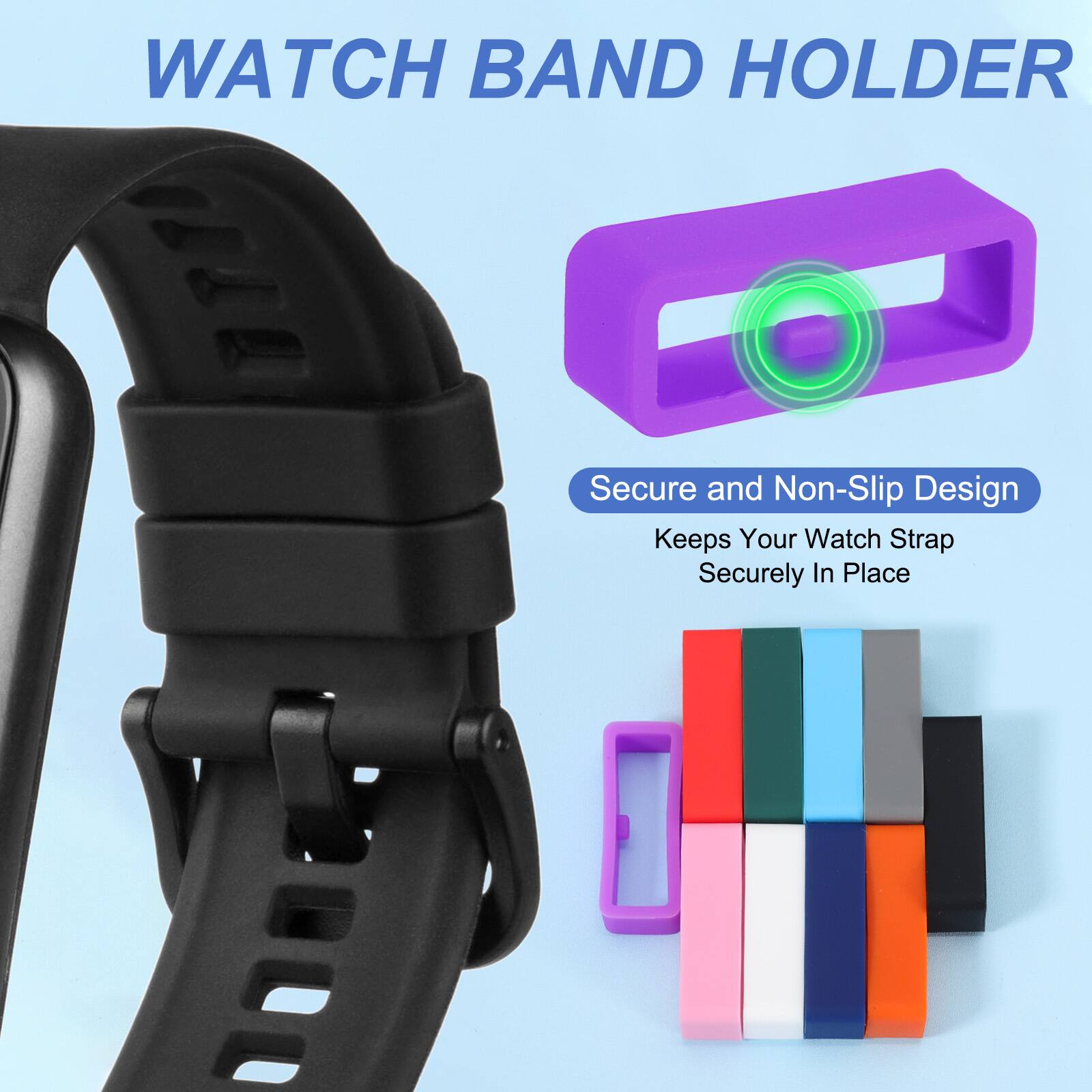 WATCH BAND HOLDER

Secure and Non-Slip Design Keeps Your Watch Strap Securely In Place