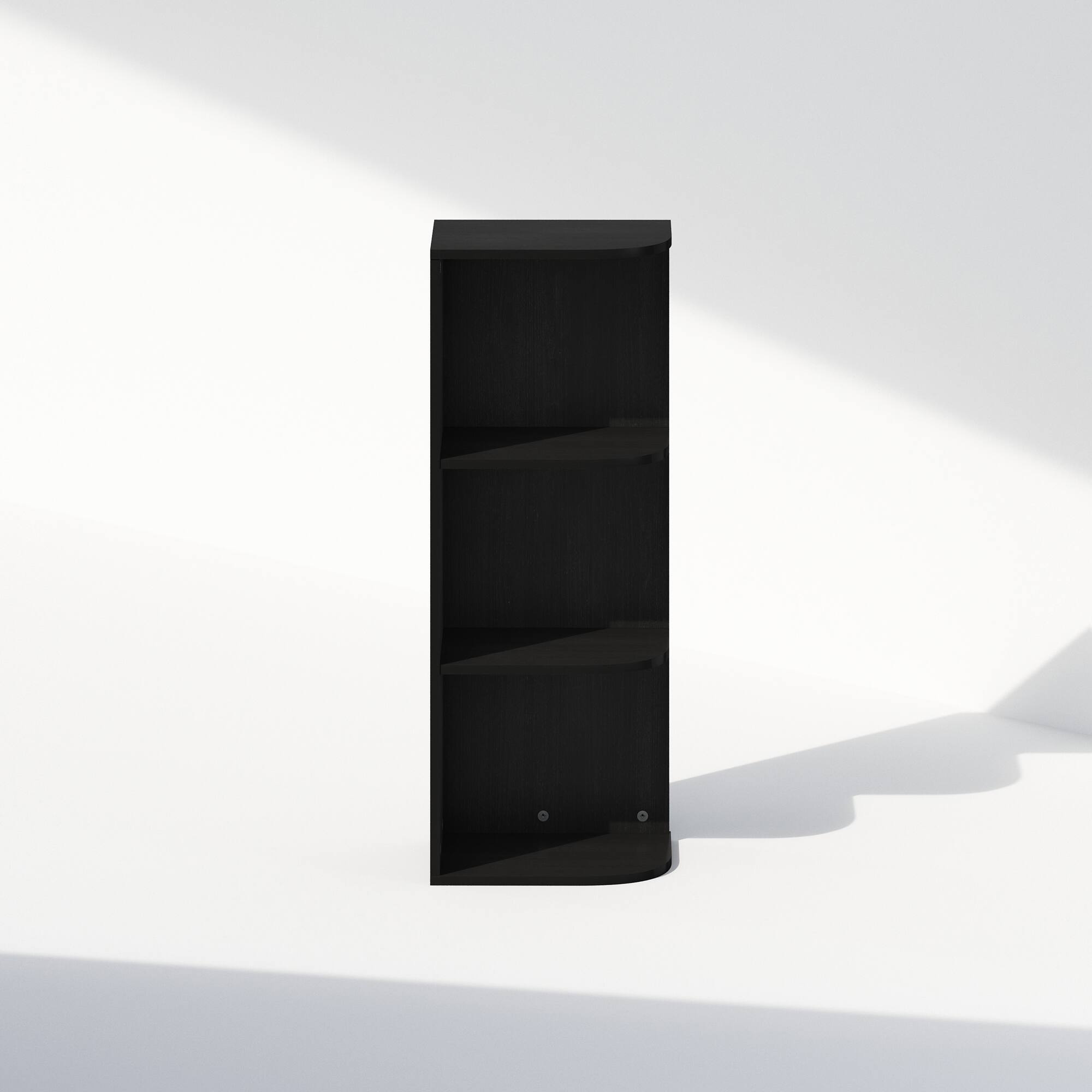 Alt View 2. Furinno - Reed 3-Tier Space Saving Corner Storage Display Shelf, Bookshelf, Blackwood - Blackwood.