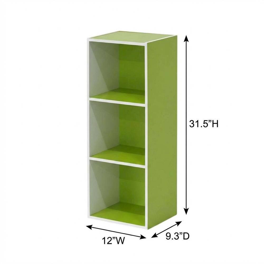 FurniFact - White/Green 3-Tier Open Shelf Bookcase with Ample Storage and Modern Design - Brown price history on PriceWatchPro