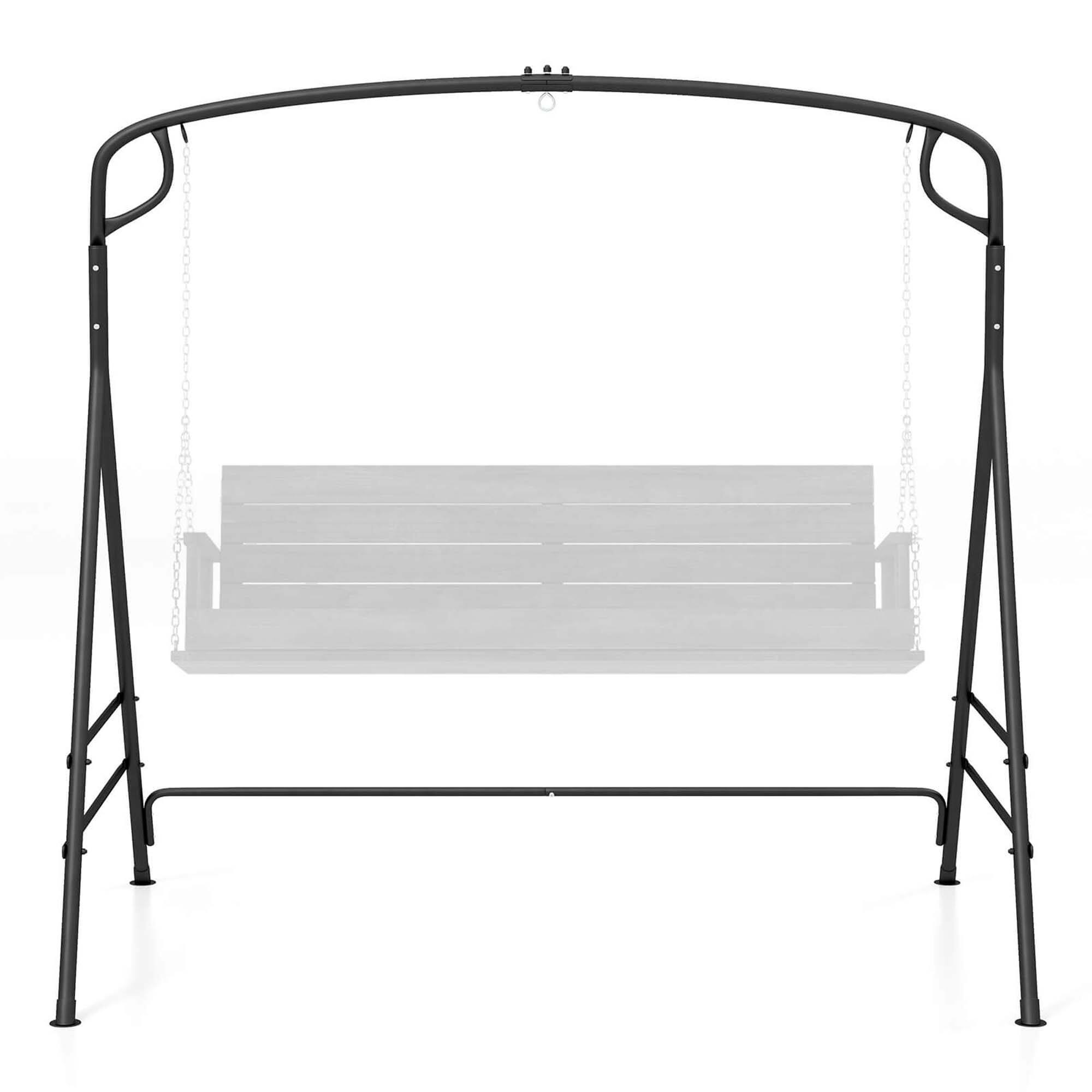 Alt View 9. Costway - Costway Outdoor Metal Swing Frame Sturdy A-Shaped Porch Swing Stand with Extra Side Bars - Black.