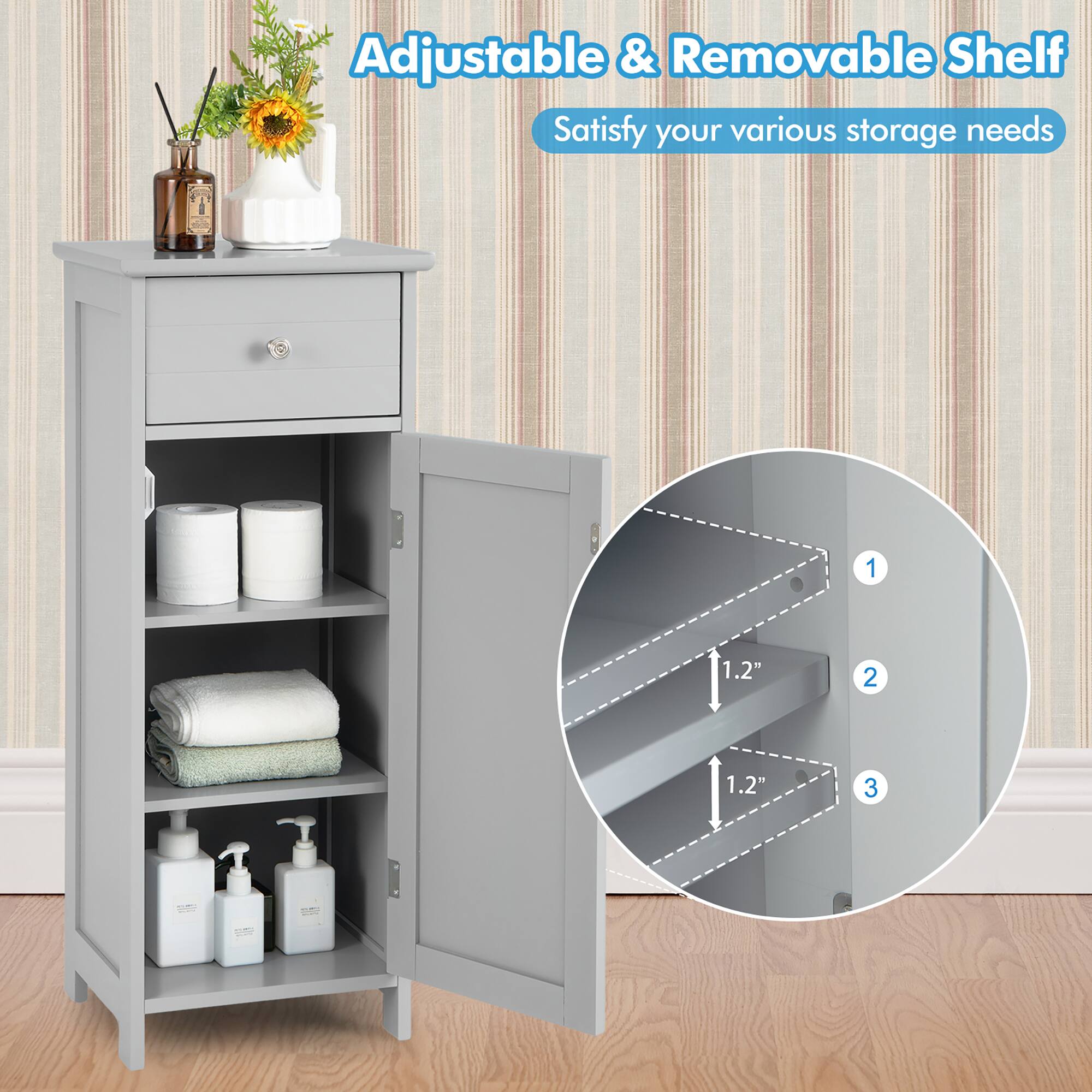 Adjustable & Removable Shelf  
Satisfy your various storage needs

1.2"  
2  
1.2"  
3