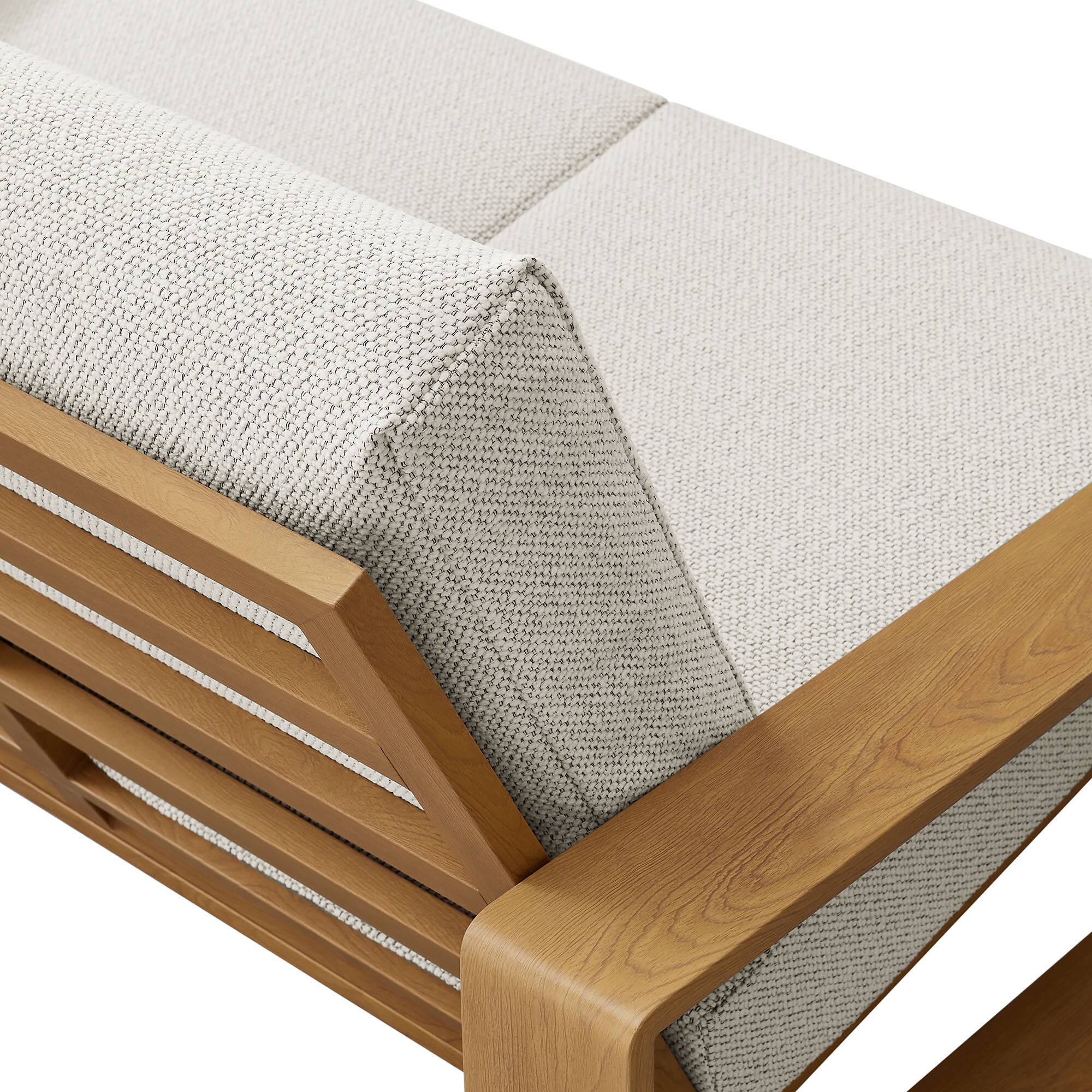 Alt View 5. Modway - Lirienne Outdoor Patio Aluminum Faux Wood Loveseat by Modway - Ivory Natural.