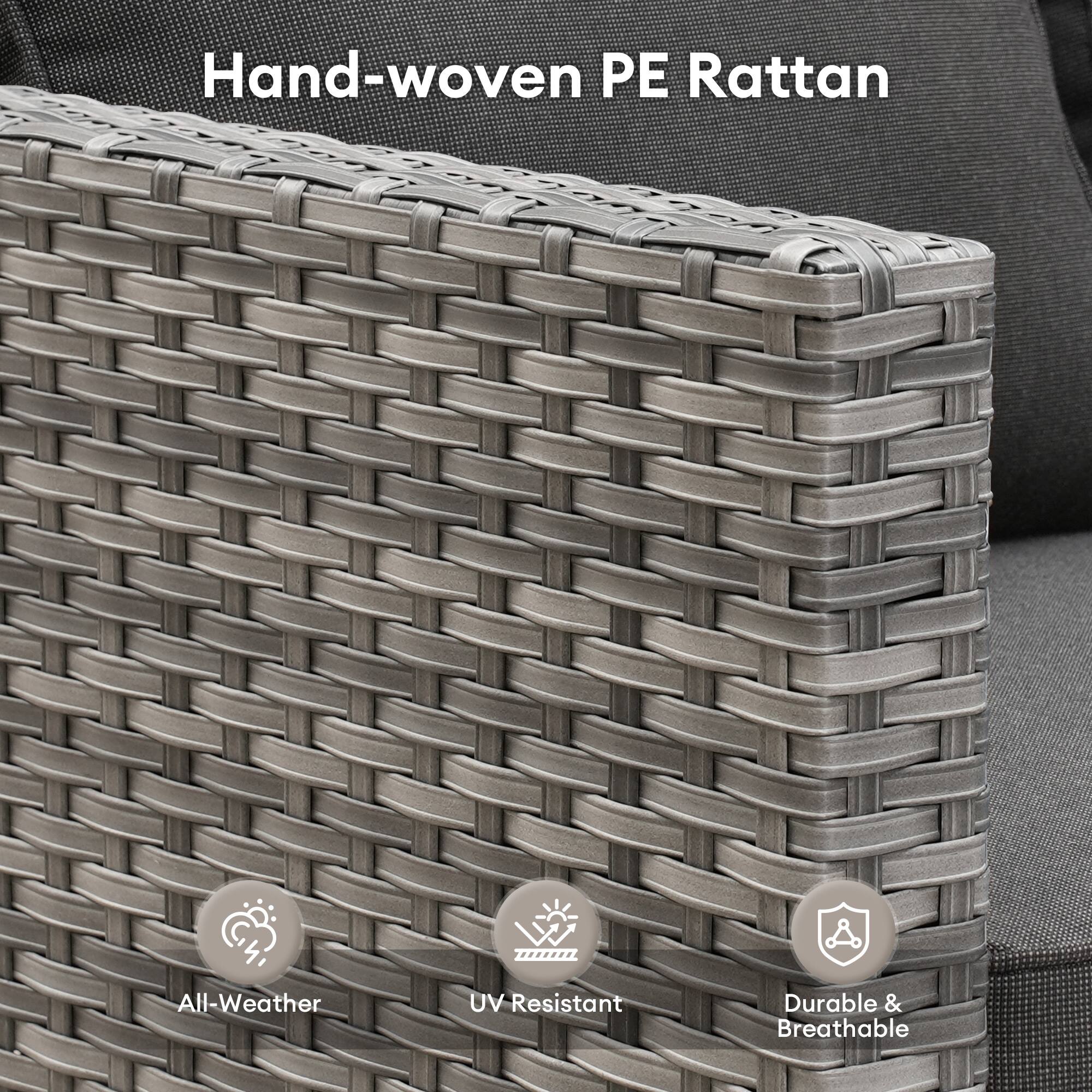 Hand-woven PE Rattan

- All-Weather
- UV-Resistant
- Durable & Breathable
