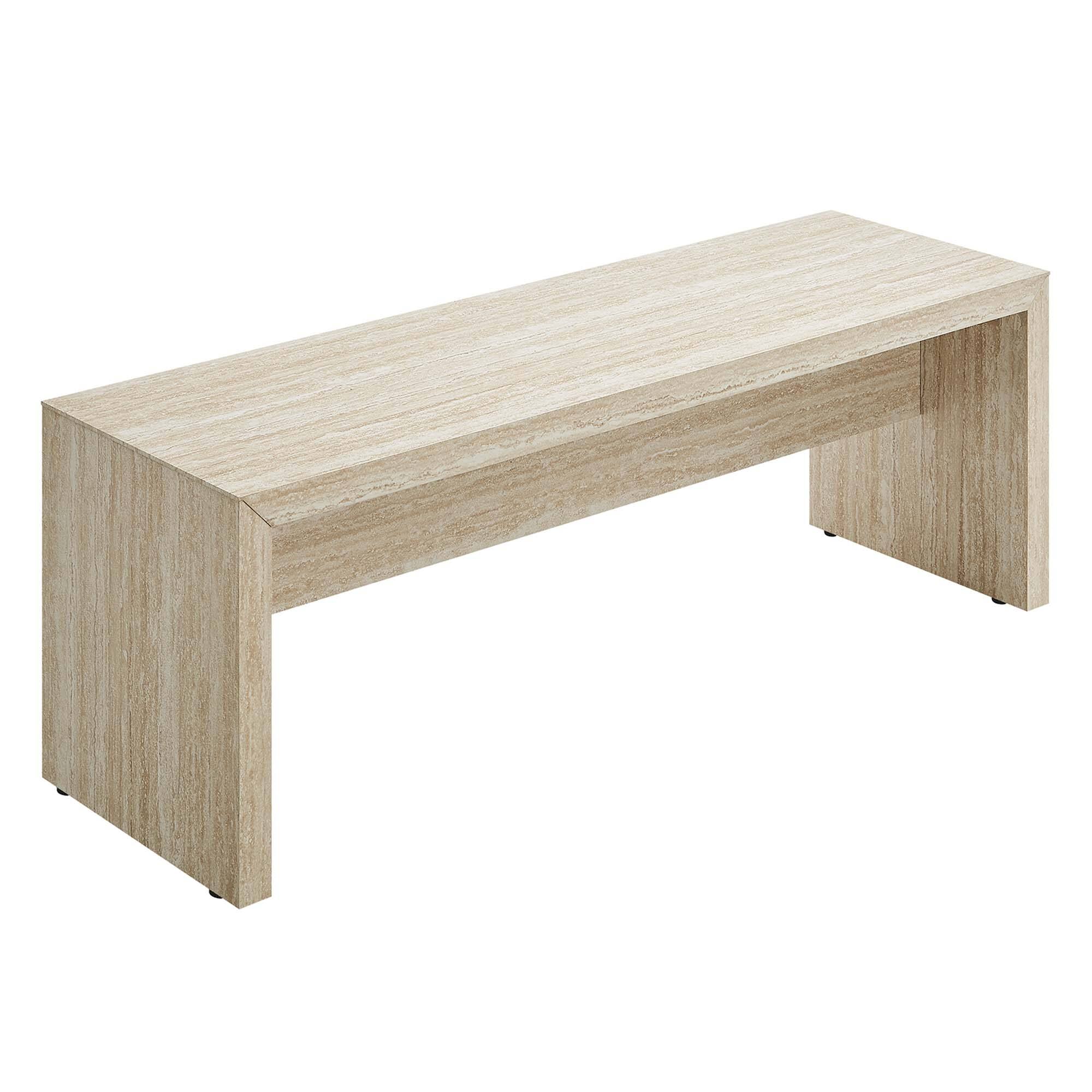 Front. Modway - Mirella 53.5” Faux Travertine Bench by Modway - Blue.