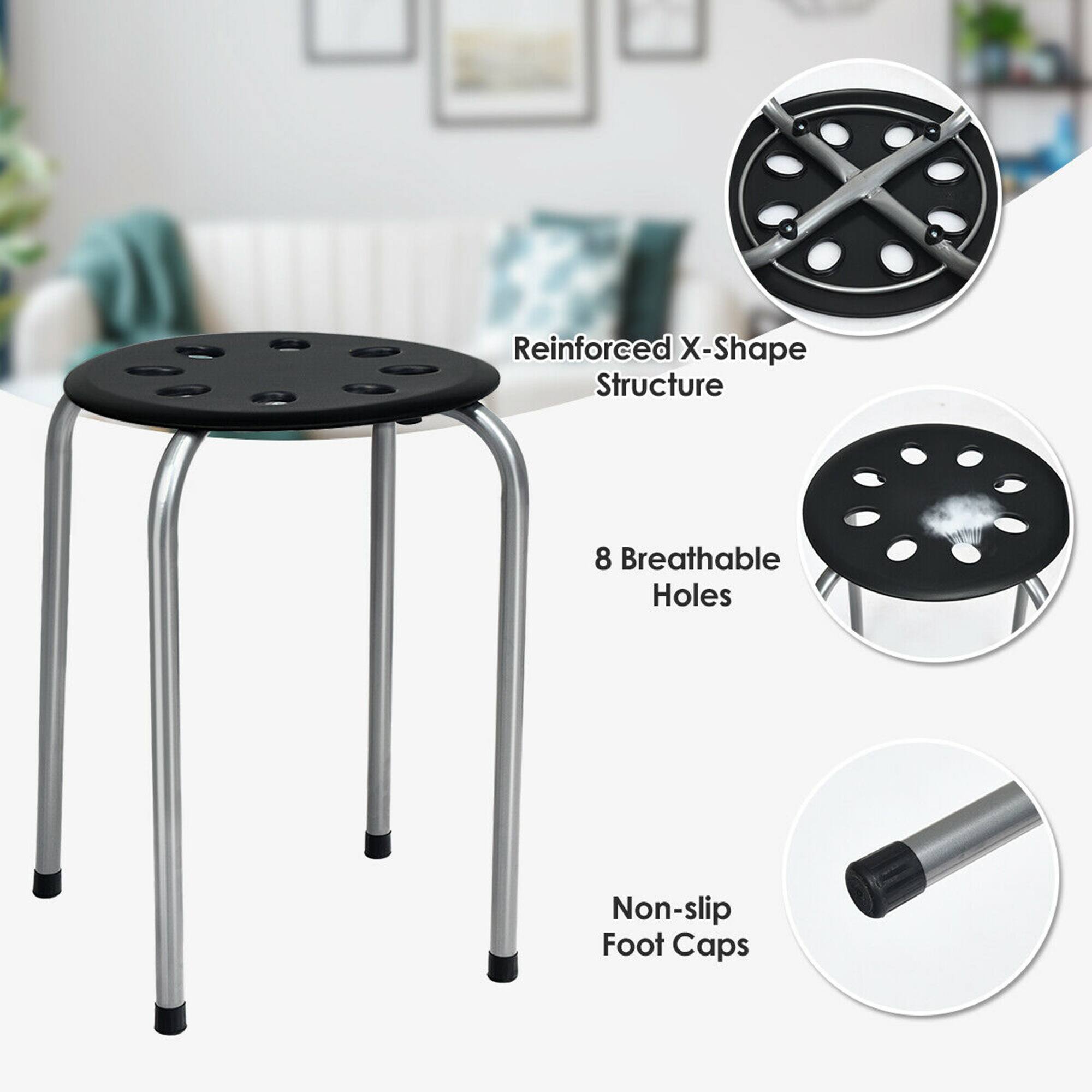 Reinforced X-Shape Structure

8 Breathable Holes

Non-slip Foot Caps