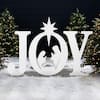 Front. Best Choice Products - Best Choice Products 46in Outdoor JOY Christmas Nativity Decoration w/ Weather Resistant PVC, Ground Stakes - White - White.