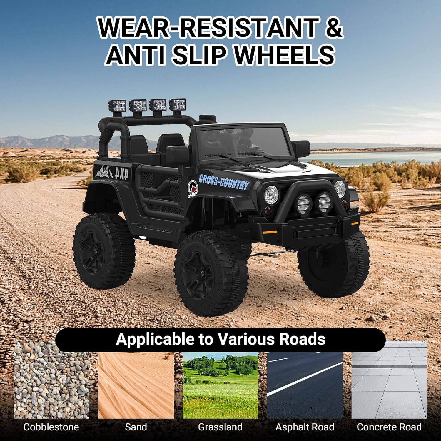 WEAR-RESISTANT & ANTI SLIP WHEELS

Applicable to Various Roads

Cobblestone
Sand
Grassland
Asphalt Road
Concrete Road